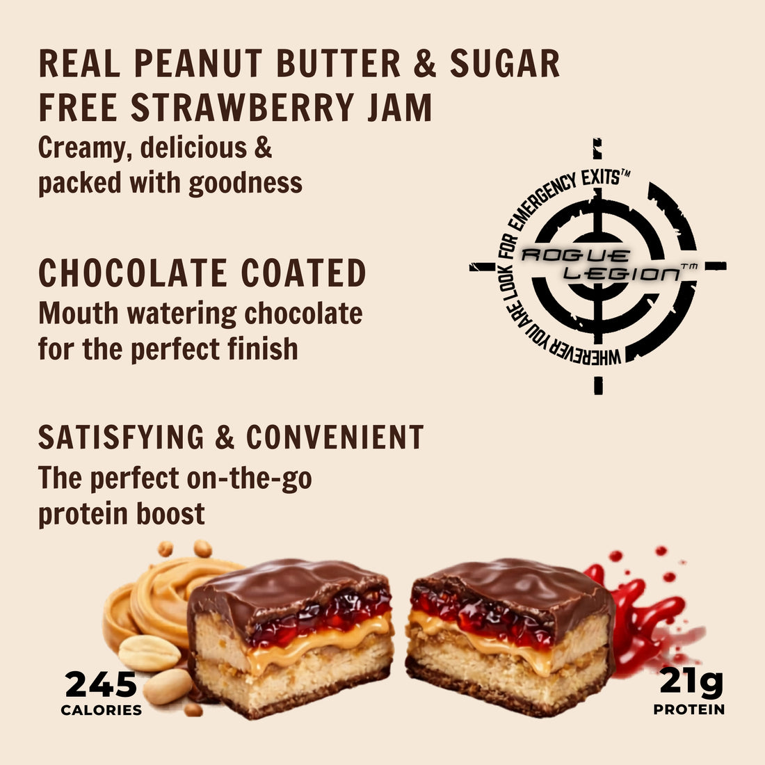 Lifestyle Protein Bar-Peanut Butter & Sugar-Free Strawberry Jam- 60g
