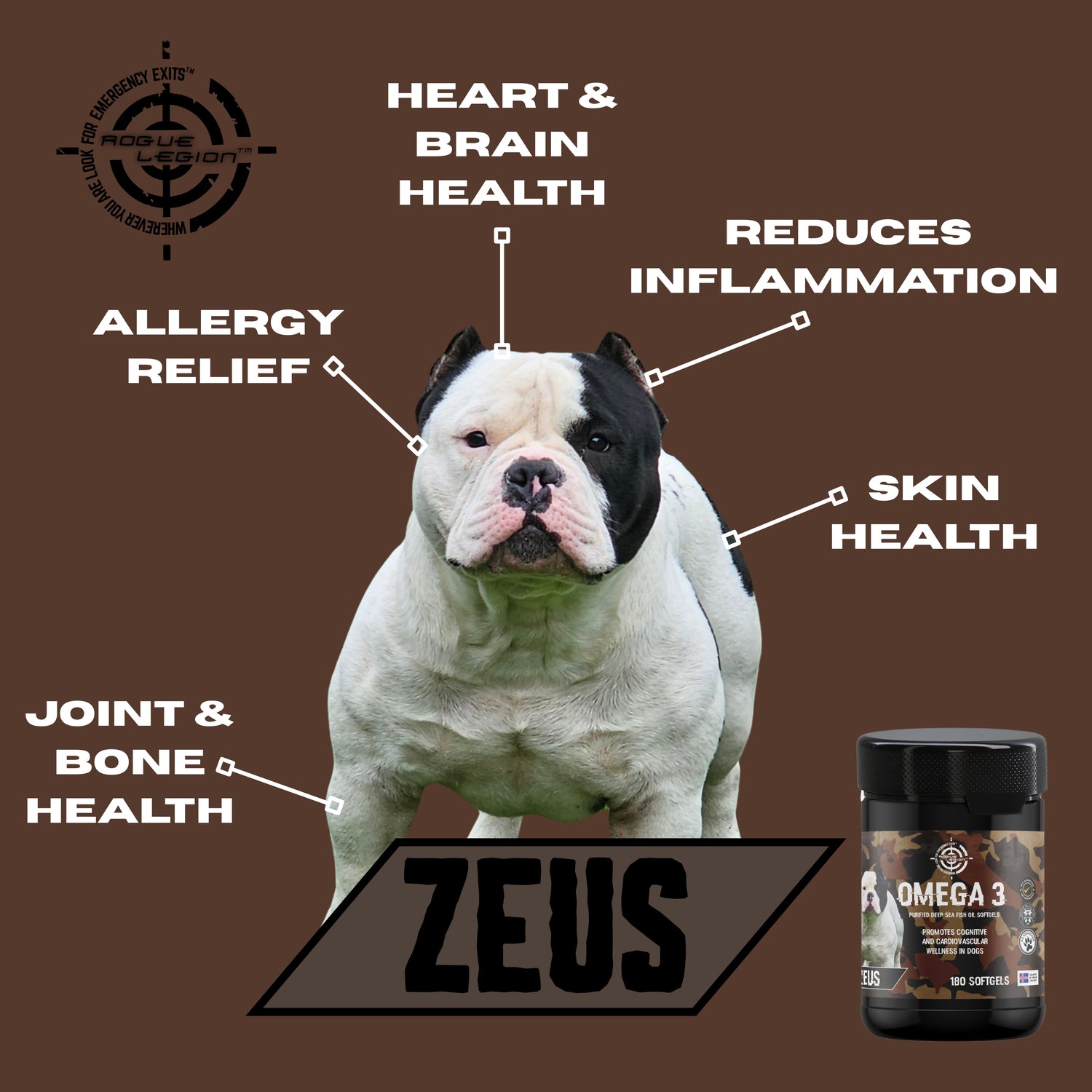 Rogue Legion K9 - Omega 3 - 180 Softgels - 1000mg