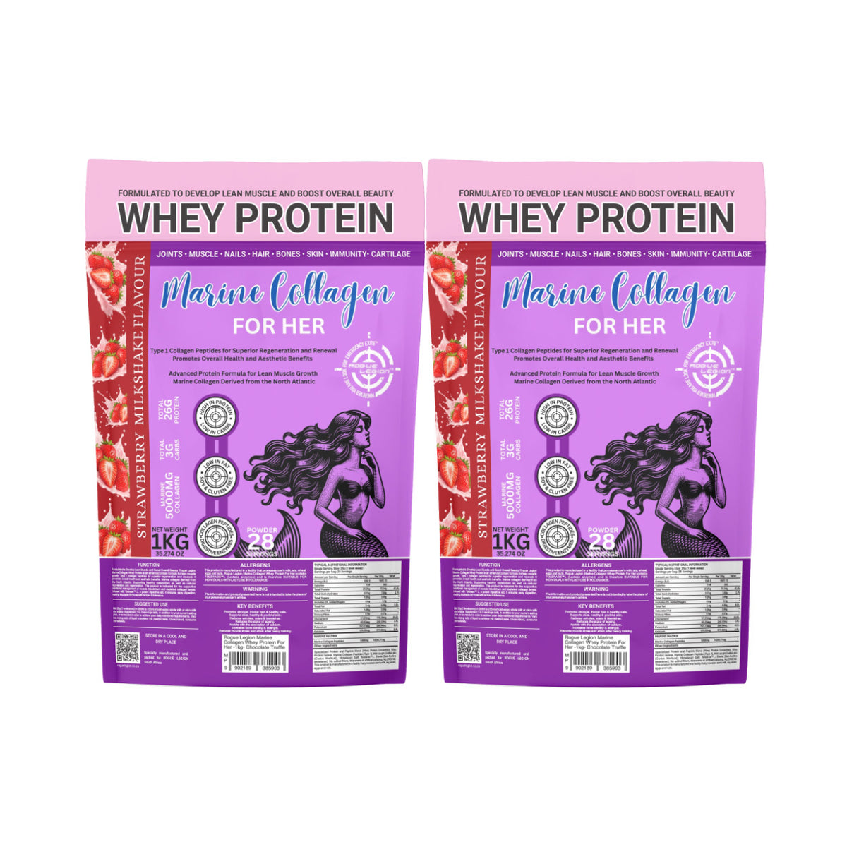 Marine Collagen Whey Protein For Her -2x1kg Combo