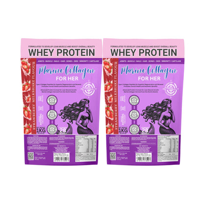 Marine Collagen Whey Protein For Her -2x1kg Combo