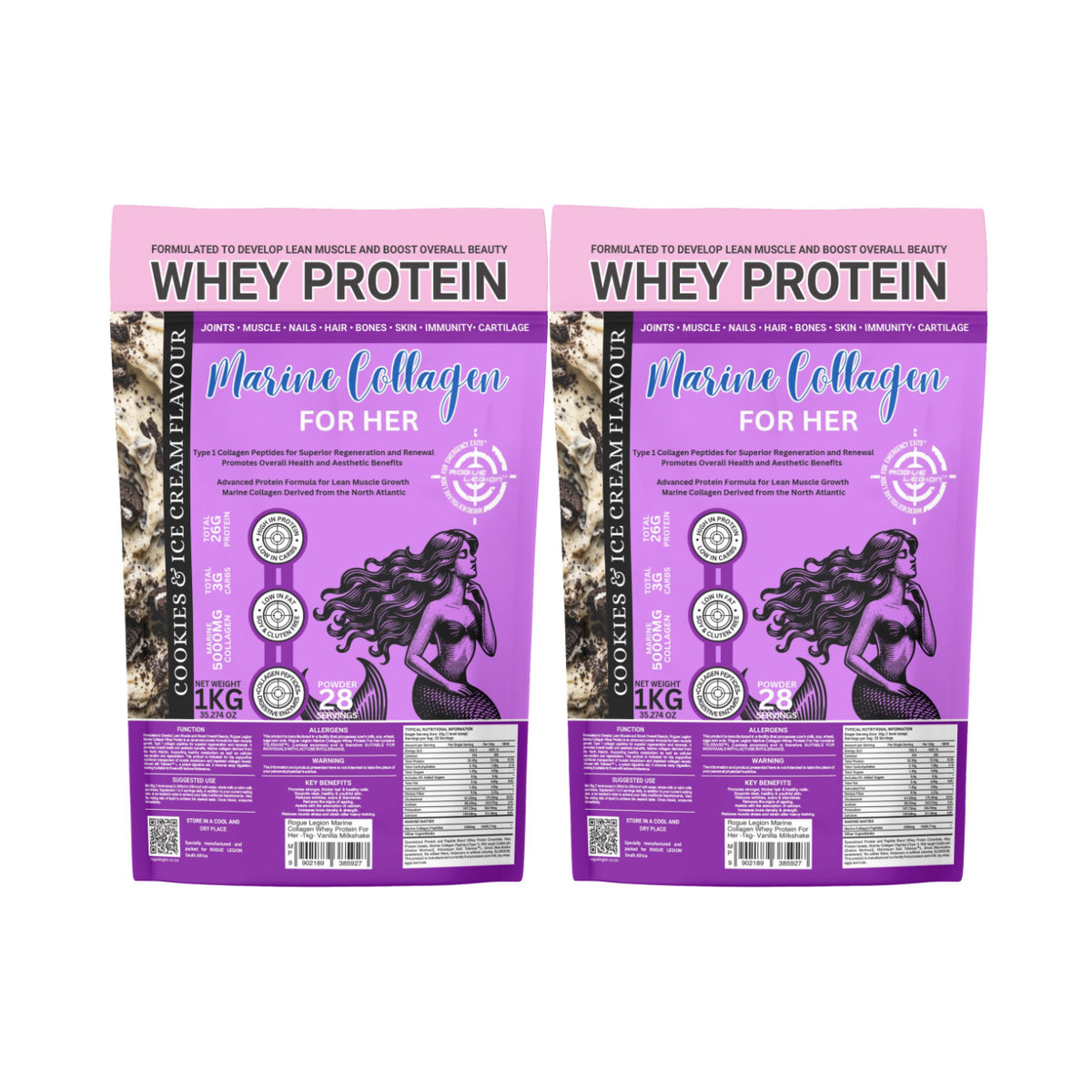Marine Collagen Whey Protein For Her -2x1kg Combo