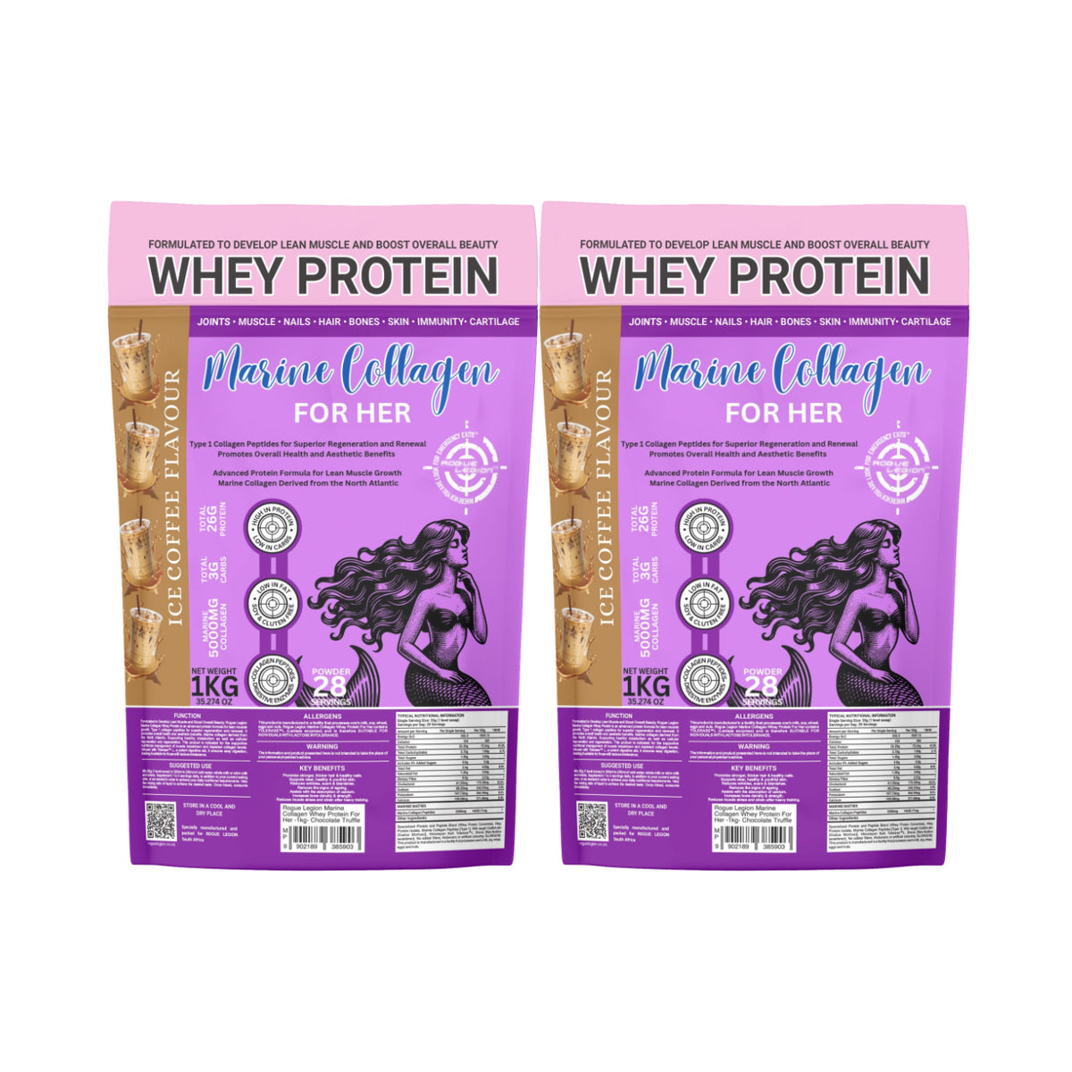 Marine Collagen Whey Protein For Her -2x1kg Combo