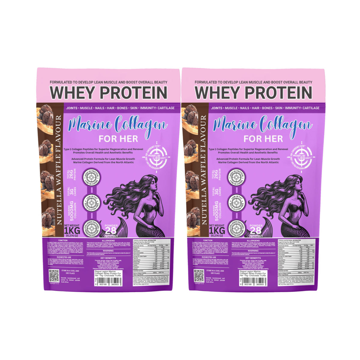 Marine Collagen Whey Protein For Her -2x1kg Combo
