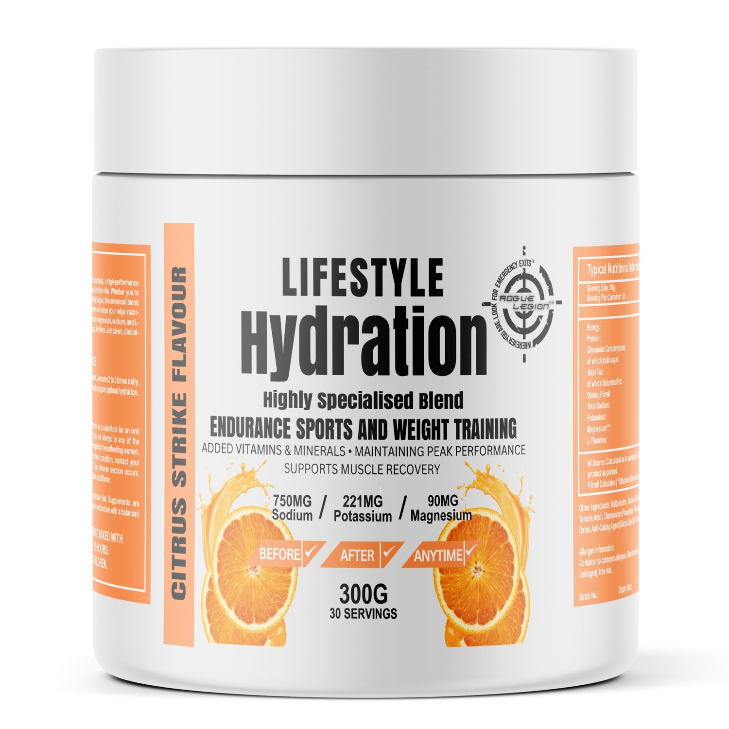 Lifestyle Hydration- Sugar Free Electrolytes- 30 Servings- Citrus Strike