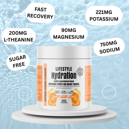 Lifestyle Hydration- Sugar Free Electrolytes- 30 Servings- Citrus Strike