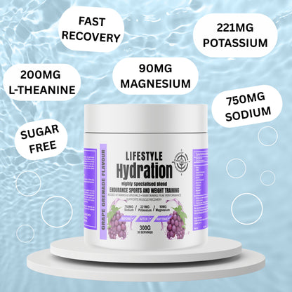 Lifestyle Hydration- Sugar Free Electrolytes- 30 Servings- Grape Grenade