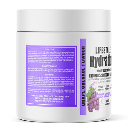 Lifestyle Hydration- Sugar Free Electrolytes- 30 Servings- Grape Grenade