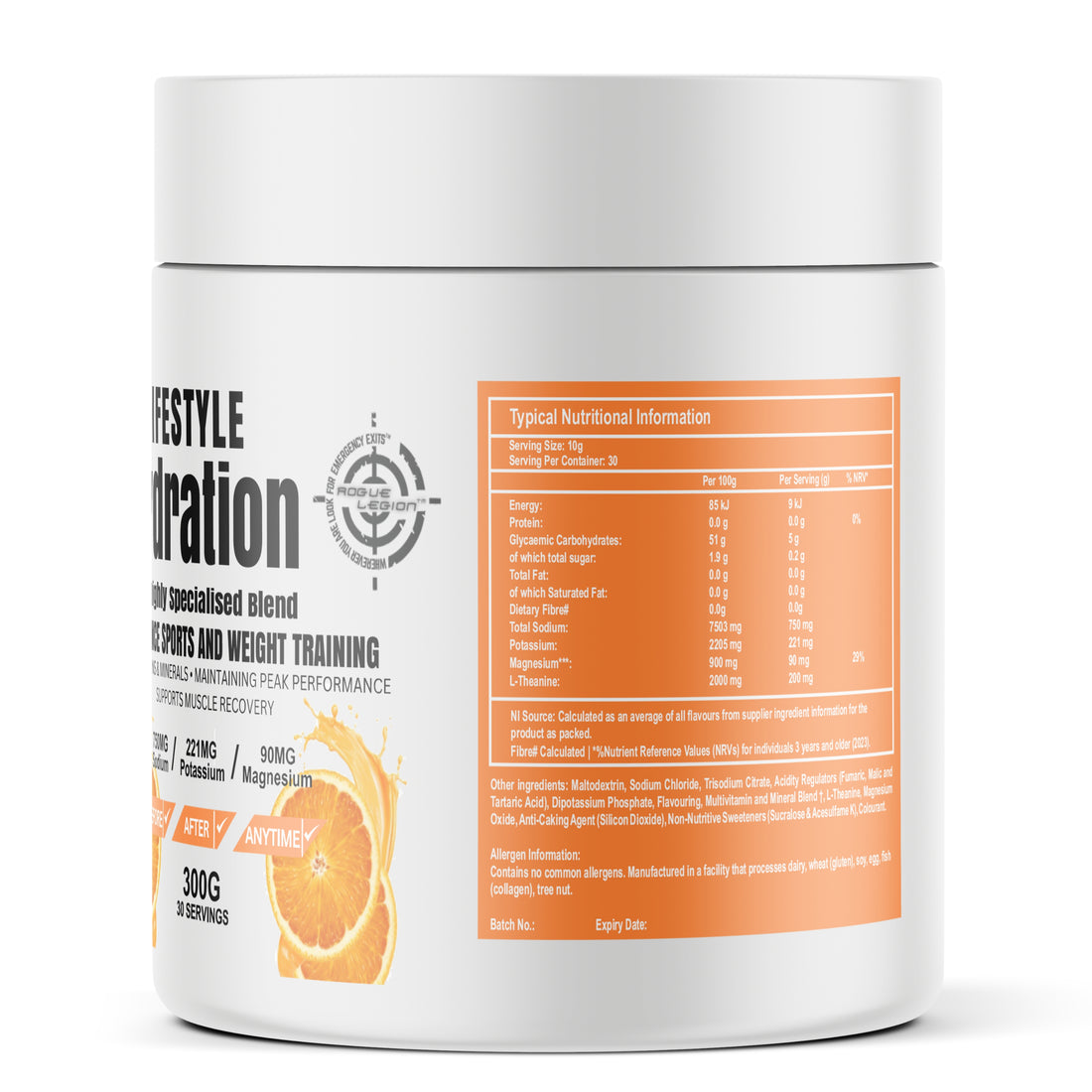 Lifestyle Hydration- Sugar Free Electrolytes- 30 Servings- Citrus Strike