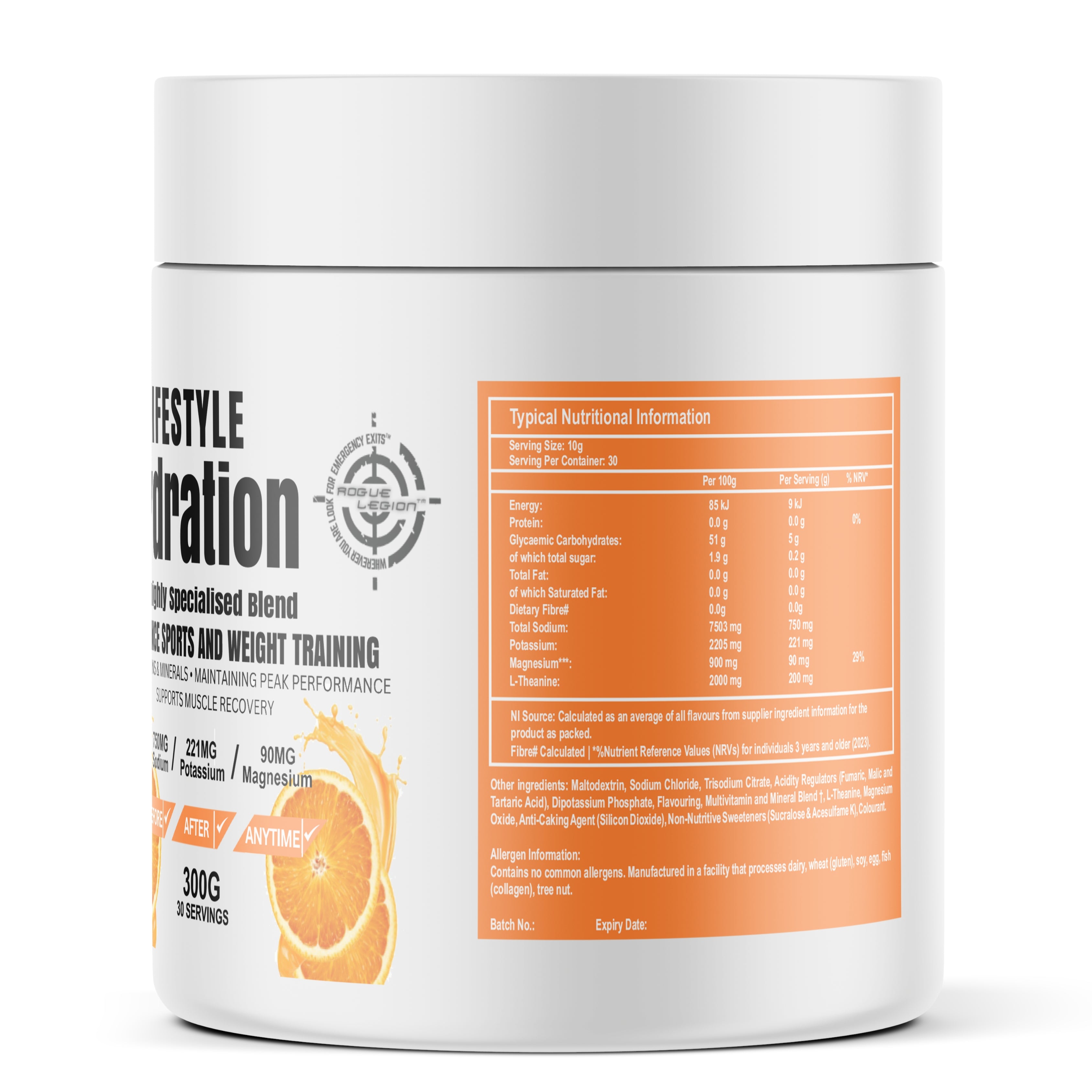 Lifestyle Hydration- Sugar Free Electrolytes- 30 Servings- Citrus Strike