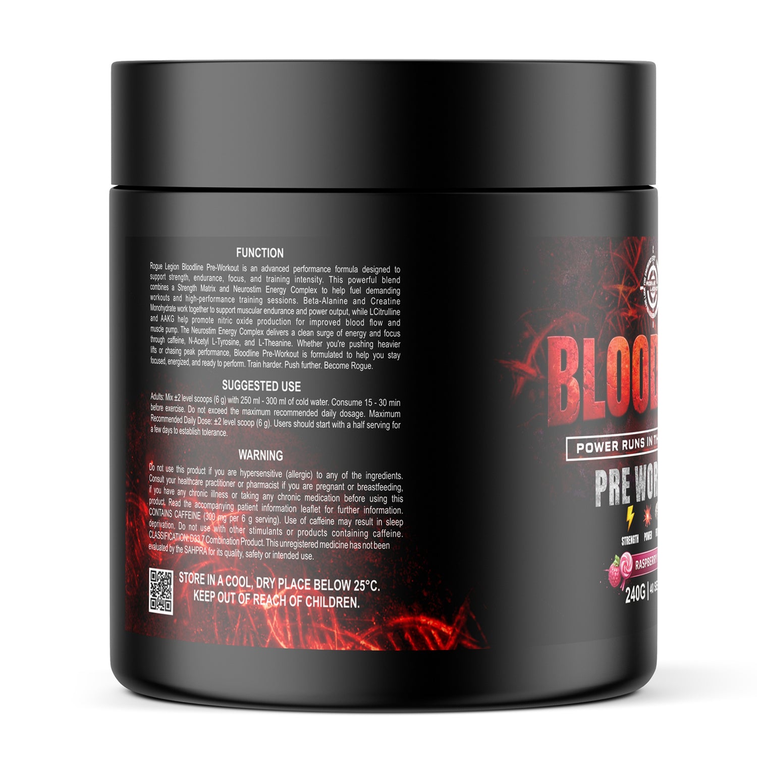Rogue Legion Bloodline Pre-Workout- Raspberry Lollipop- 240g (40 Servings)