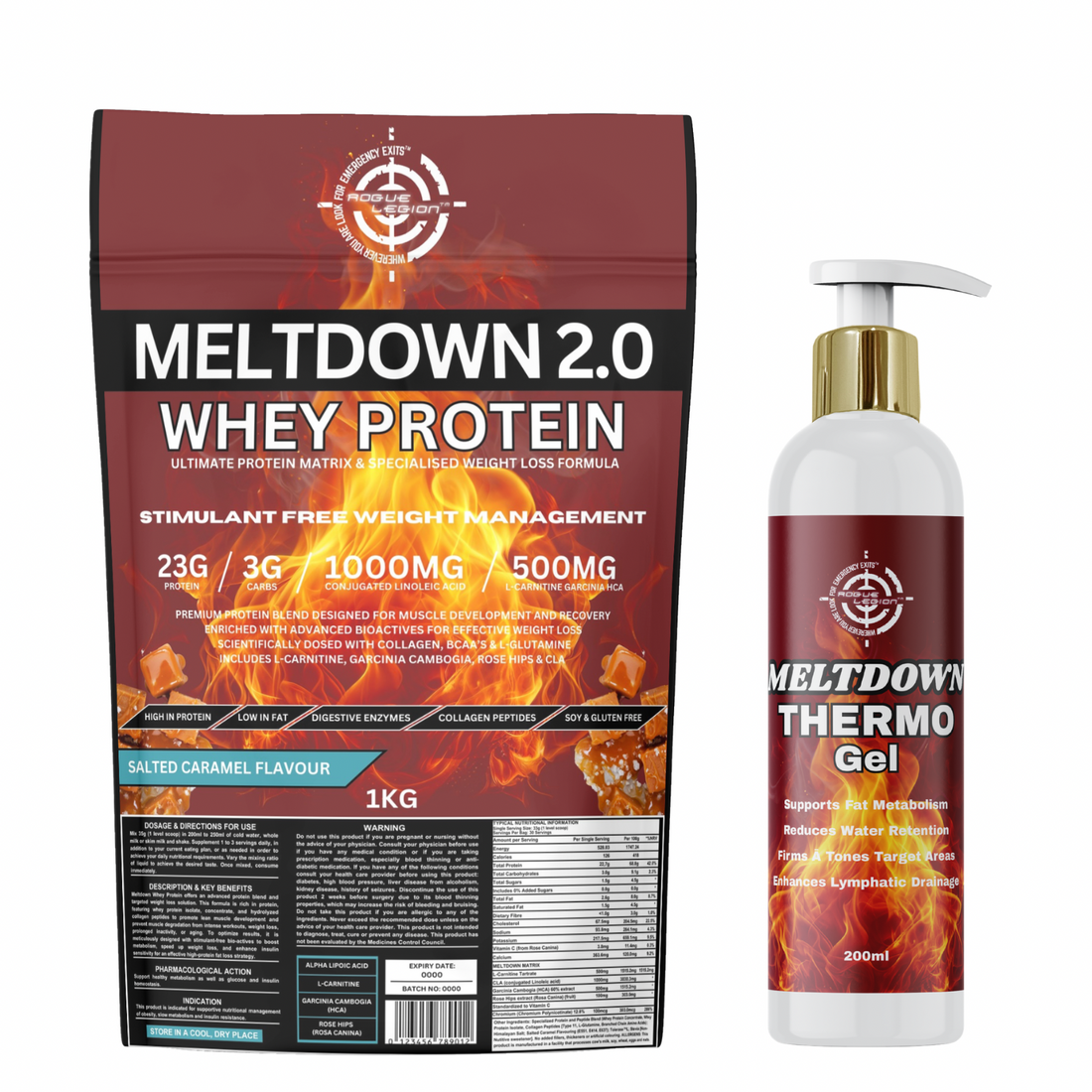 Meltdown 2.0 Whey Protein 1KG + Meltdown Thermo Gel - 200ML