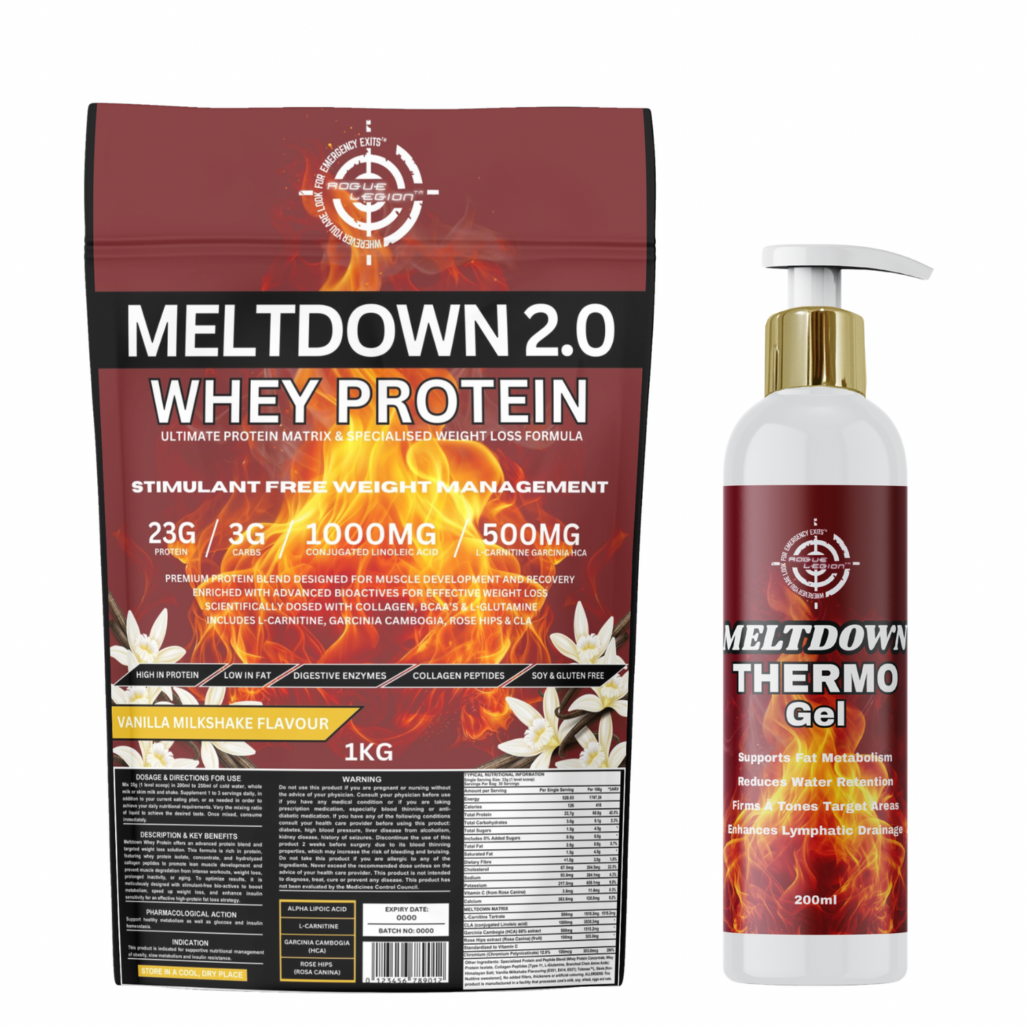 Meltdown 2.0 Whey Protein 1KG + Meltdown Thermo Gel - 200ML