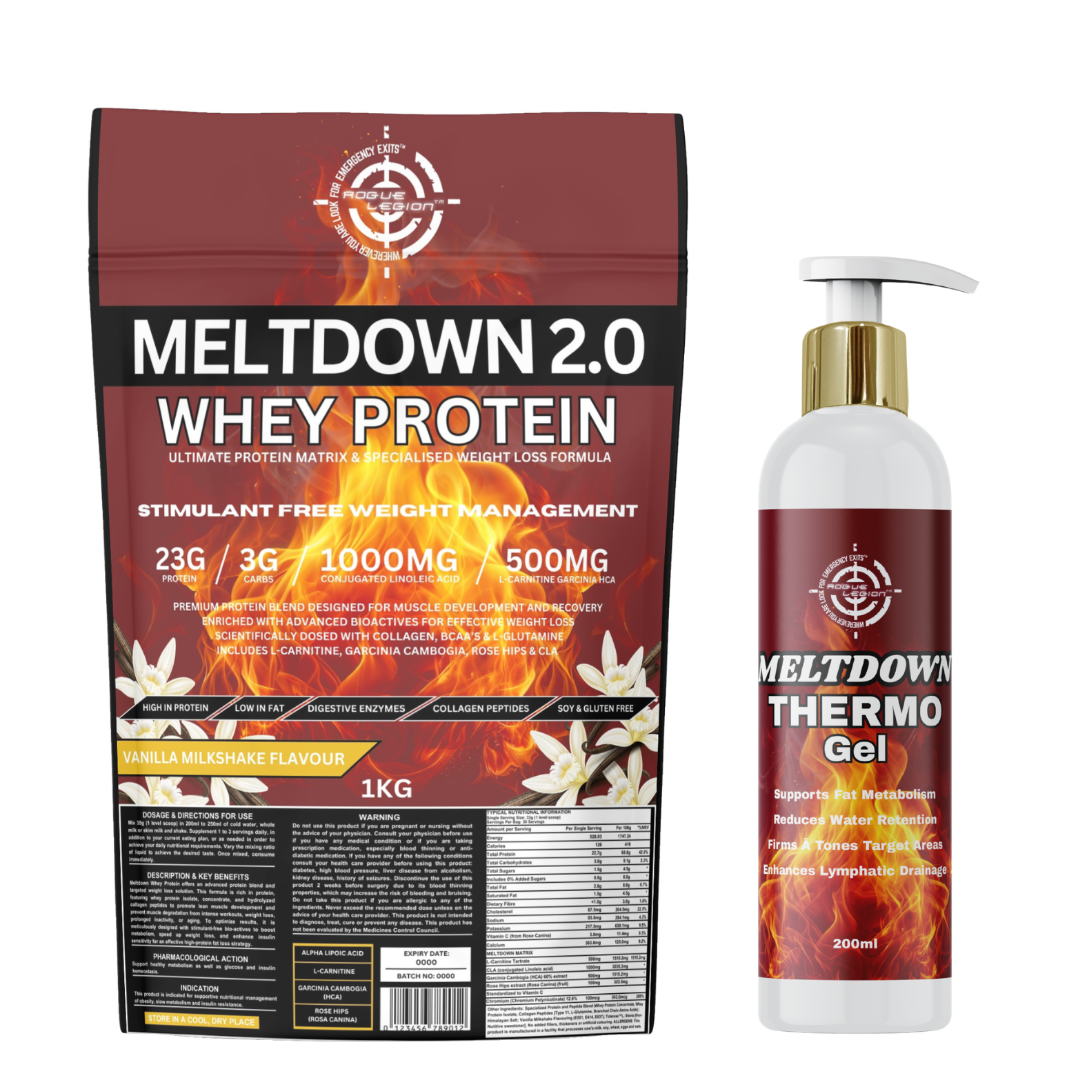 Meltdown 2.0 Whey Protein 1KG + Meltdown Thermo Gel - 200ML