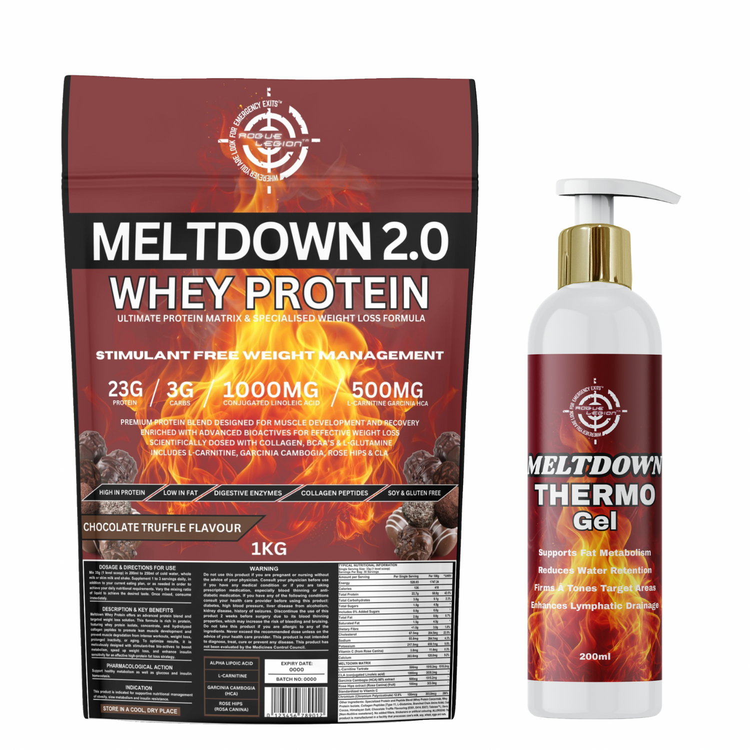 Meltdown 2.0 Whey Protein 1KG + Meltdown Thermo Gel - 200ML