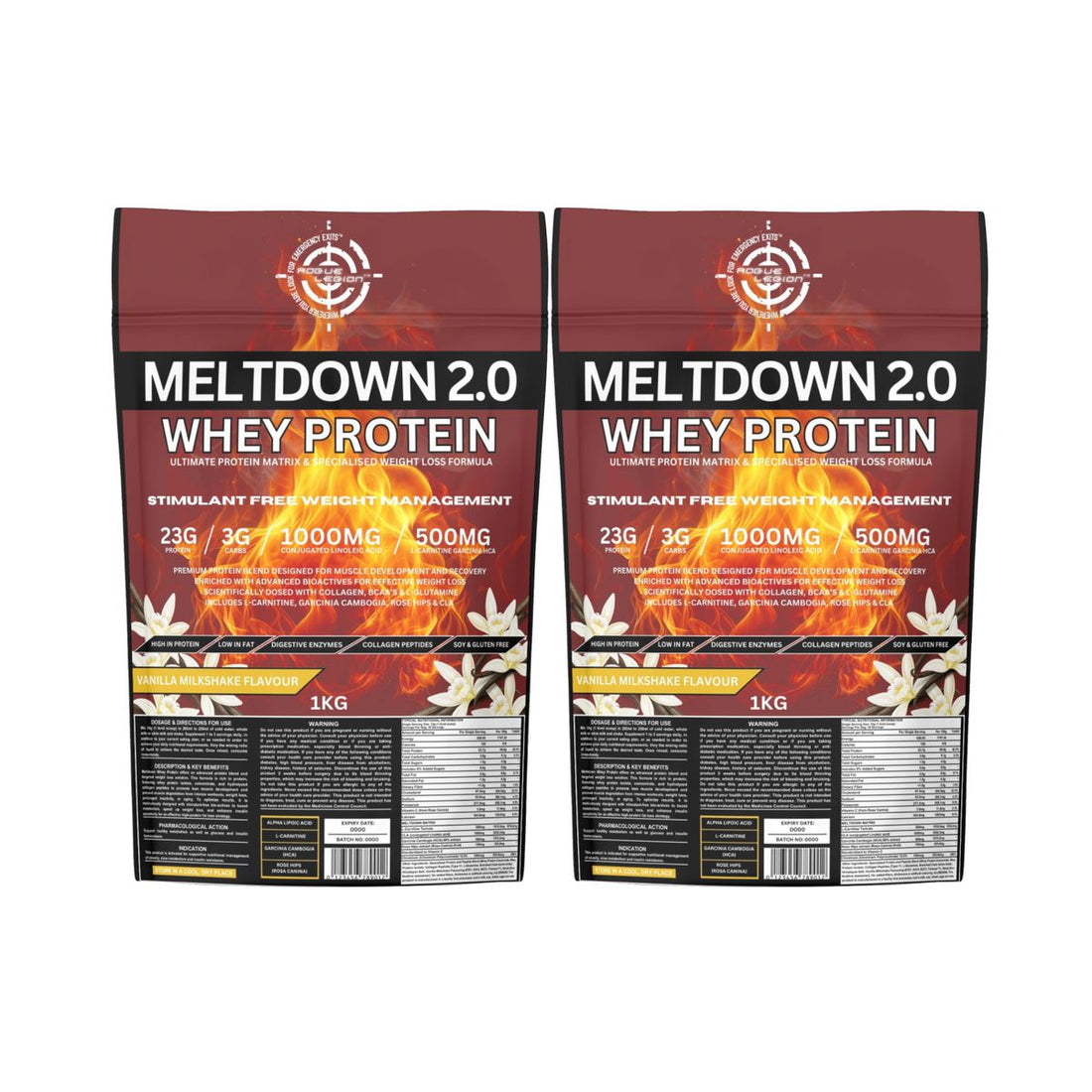 Meltdown 2.0 Whey Protein-2x1kg Combo
