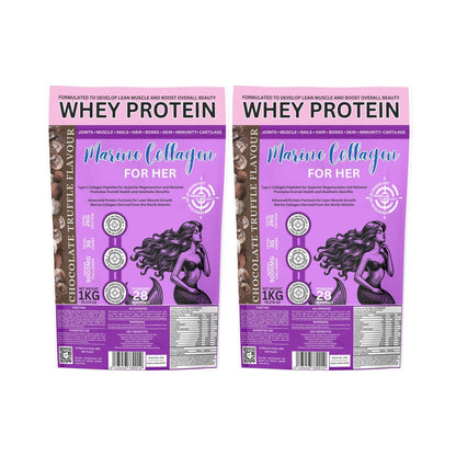 Marine Collagen Whey Protein For Her -2x1kg Combo