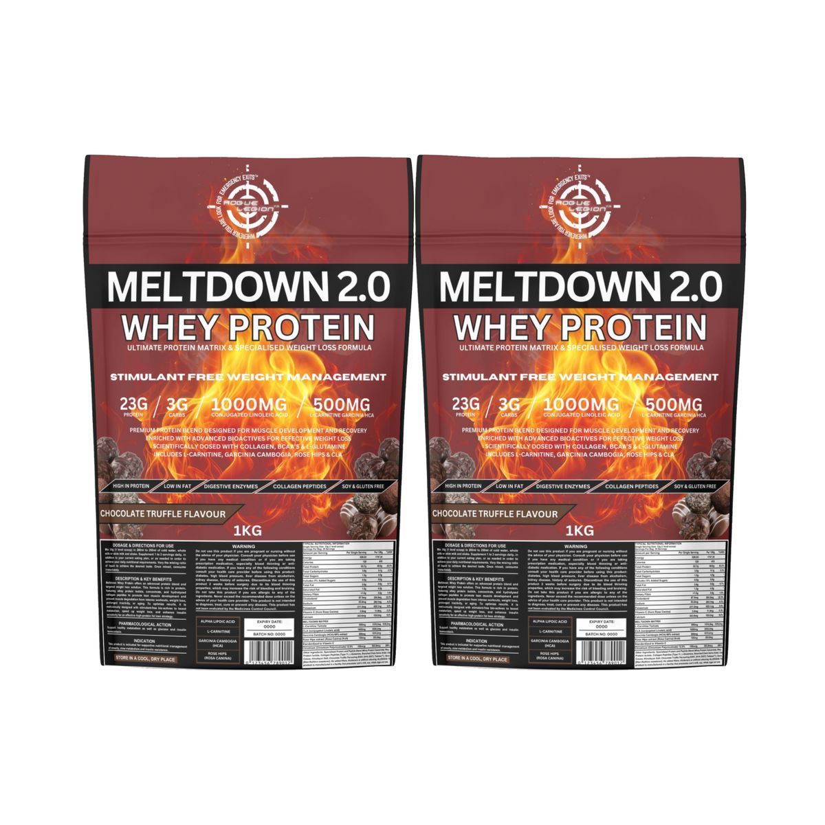 Meltdown 2.0 Whey Protein-2x1kg Combo